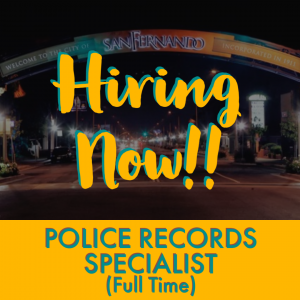 CITY ARCH PHOTO; HIRING NOW; POLICE RECORDS SPECIALIST (FULL TIM)