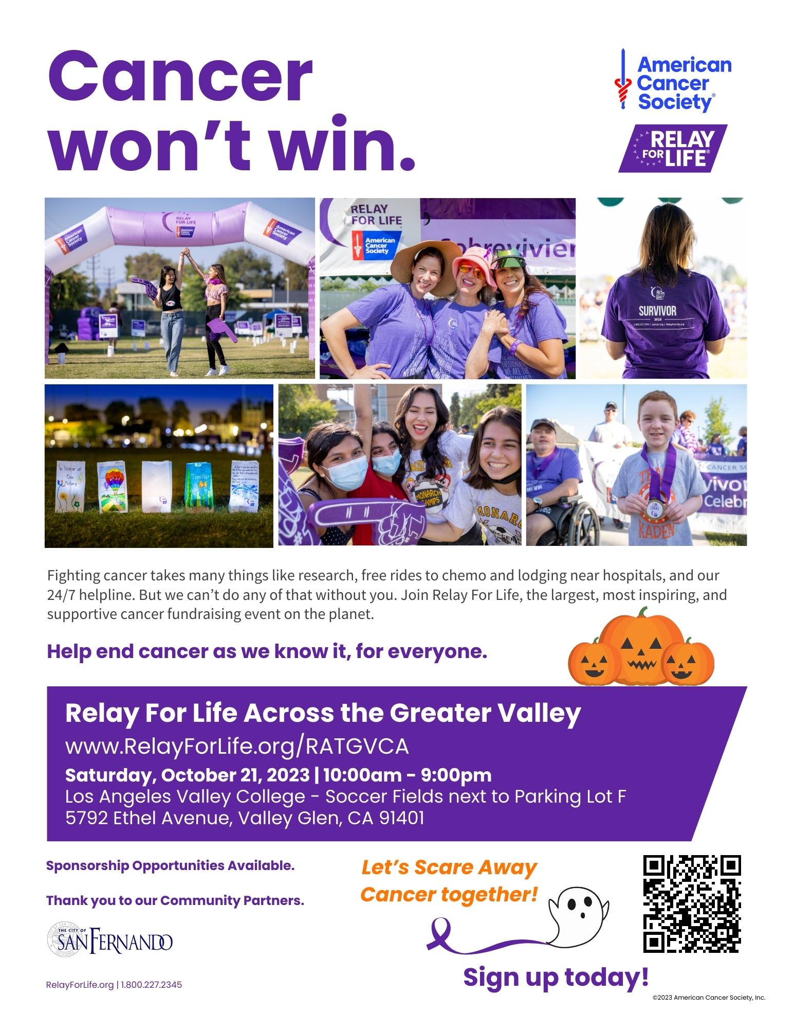 2023 Relay For Life Across The Greater Valley Flyer - English
