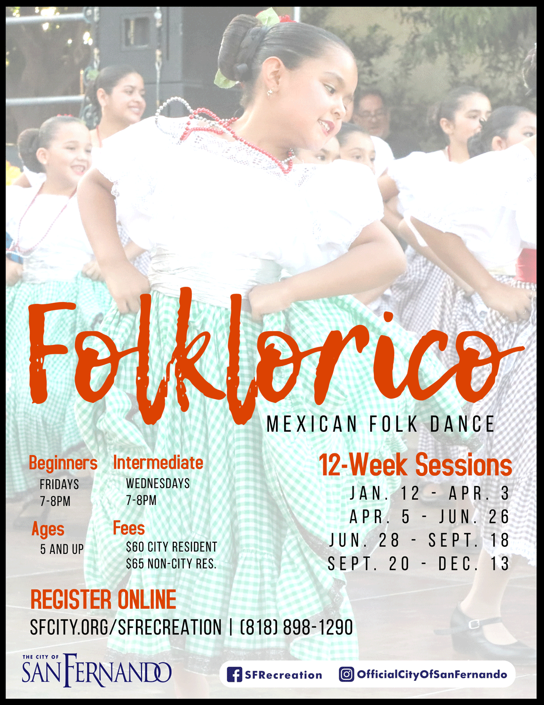 photo of young folklorico dancers; Folklorico Mexican Folk Dance