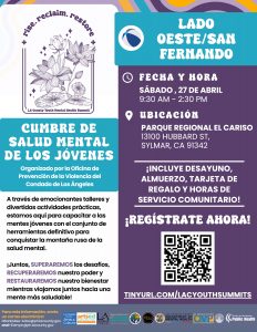Youth Mental Health Summit Flyer (Spanish)