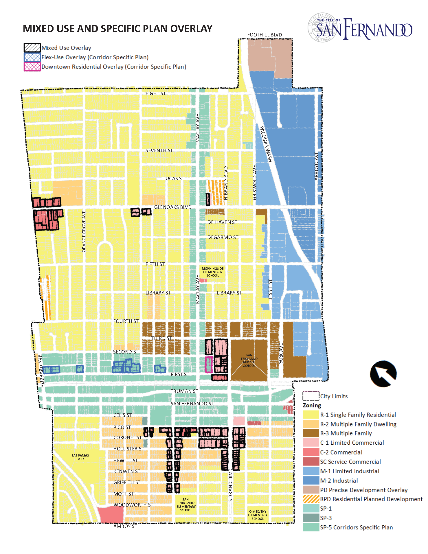 Mixed Use and Specific Plan Overlay Map