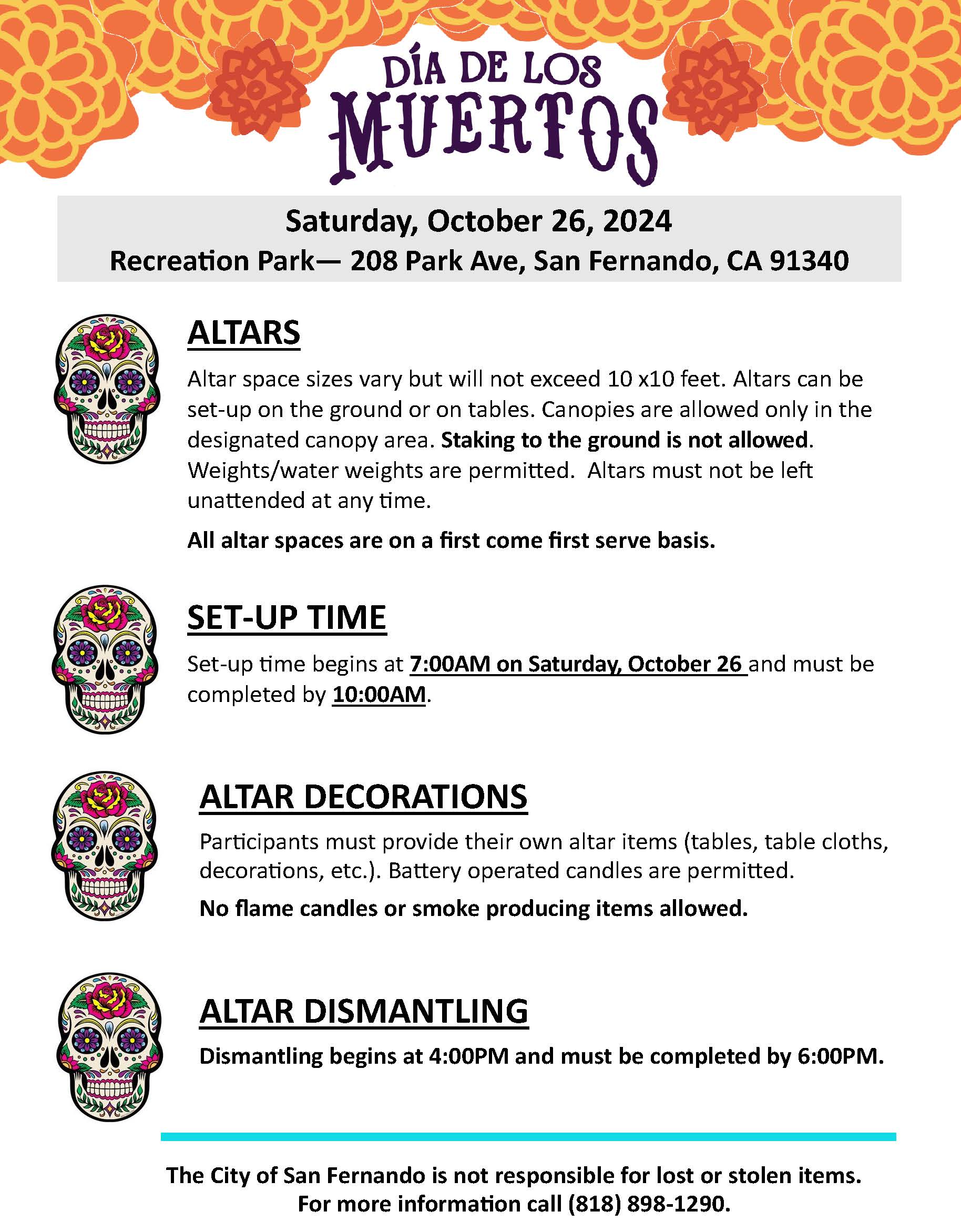 2024 Dia De Los Muertos Altar Rules