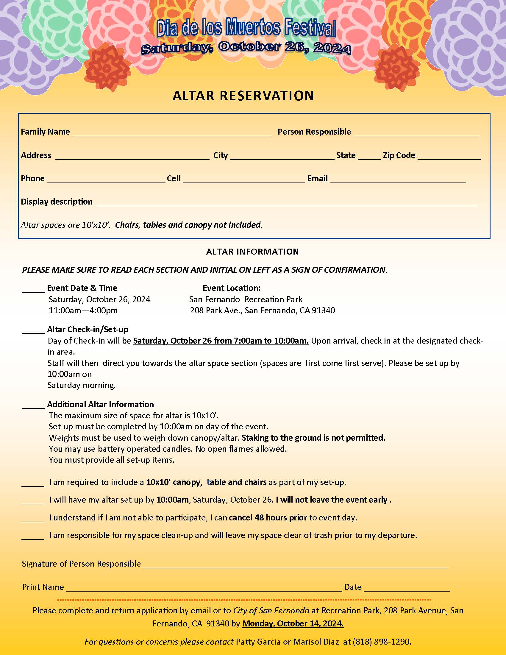 DOD Altar Reservation Form