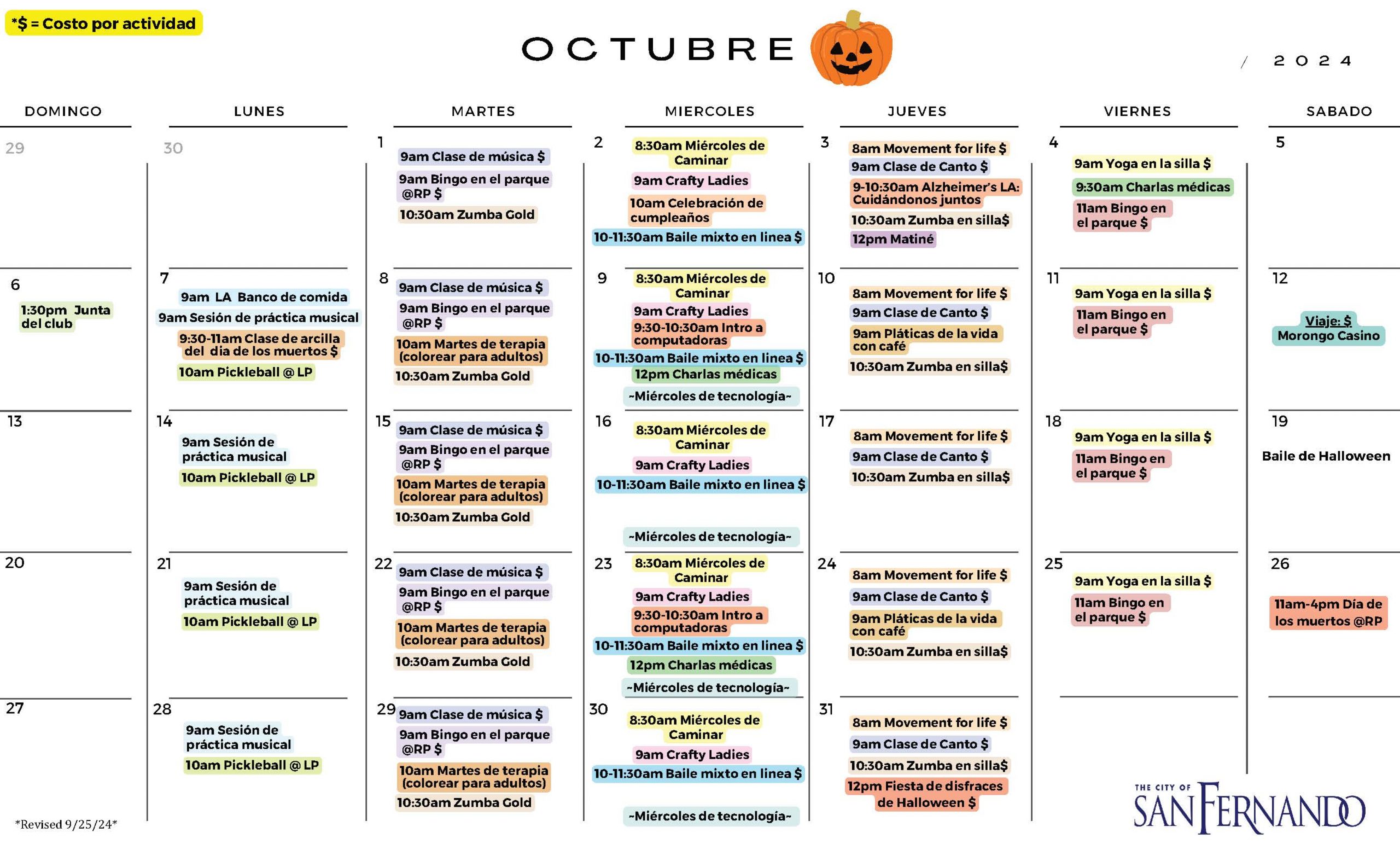 October Calendar Span-Revised