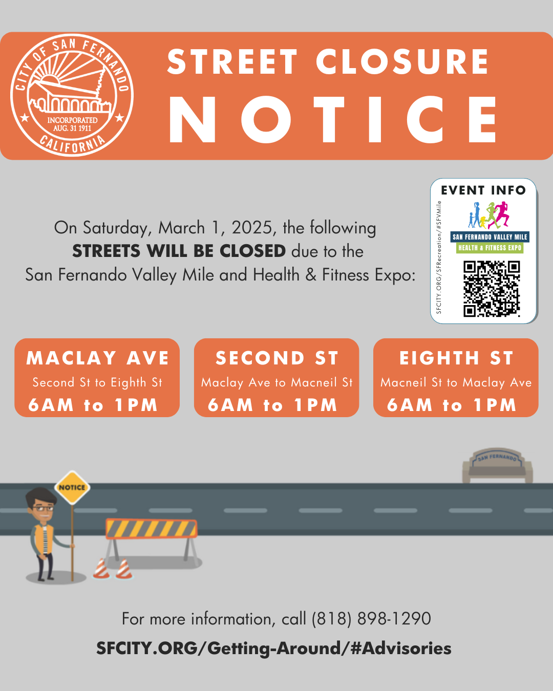 Street Closure Notice - SFV Mile (3-1-25)