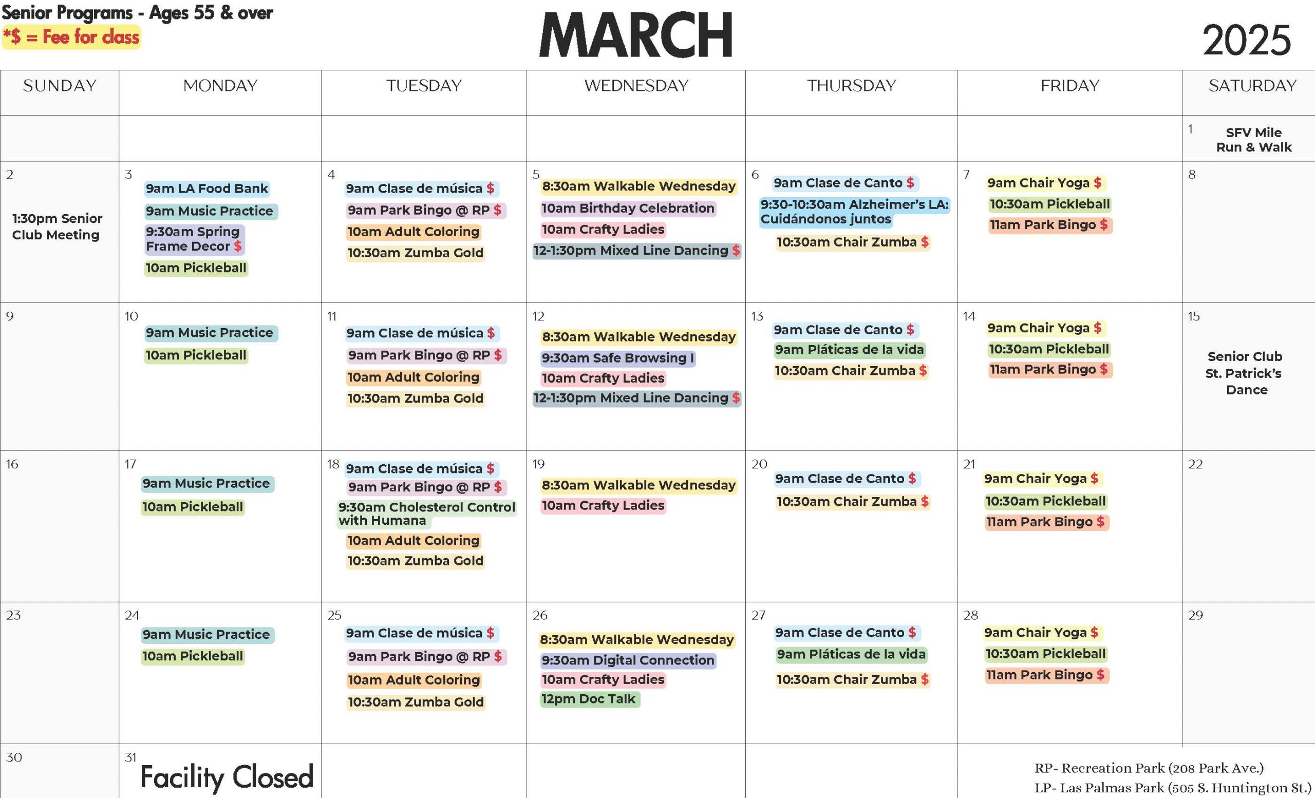 March Calendar - Eng