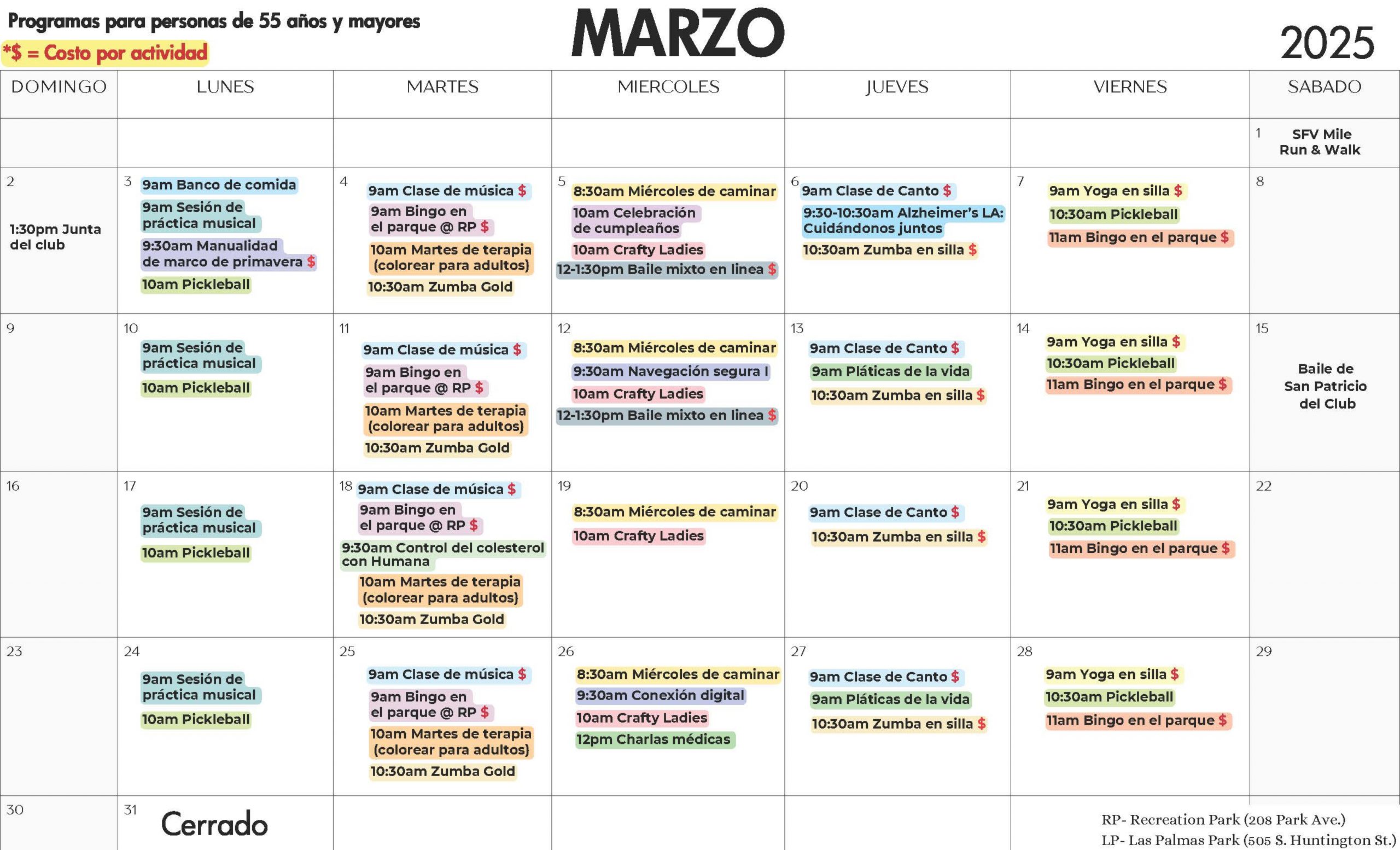 March Calendar - Span