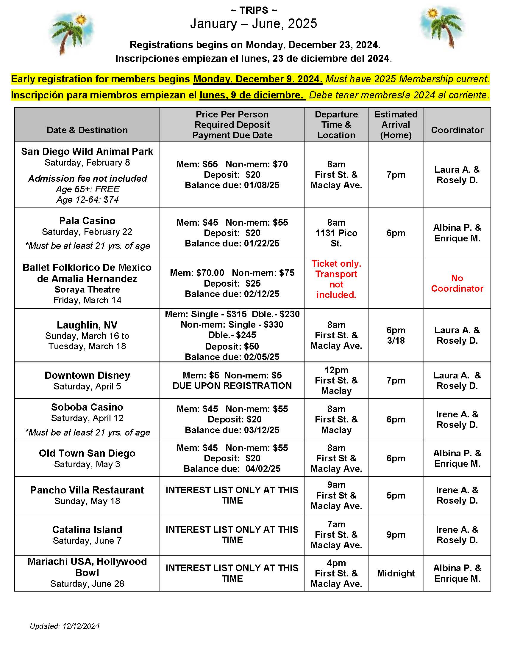 Detailed Flyer Spring 2025 Trips