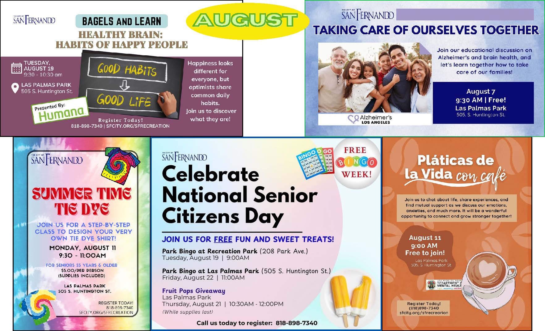 August Senior Calendar English