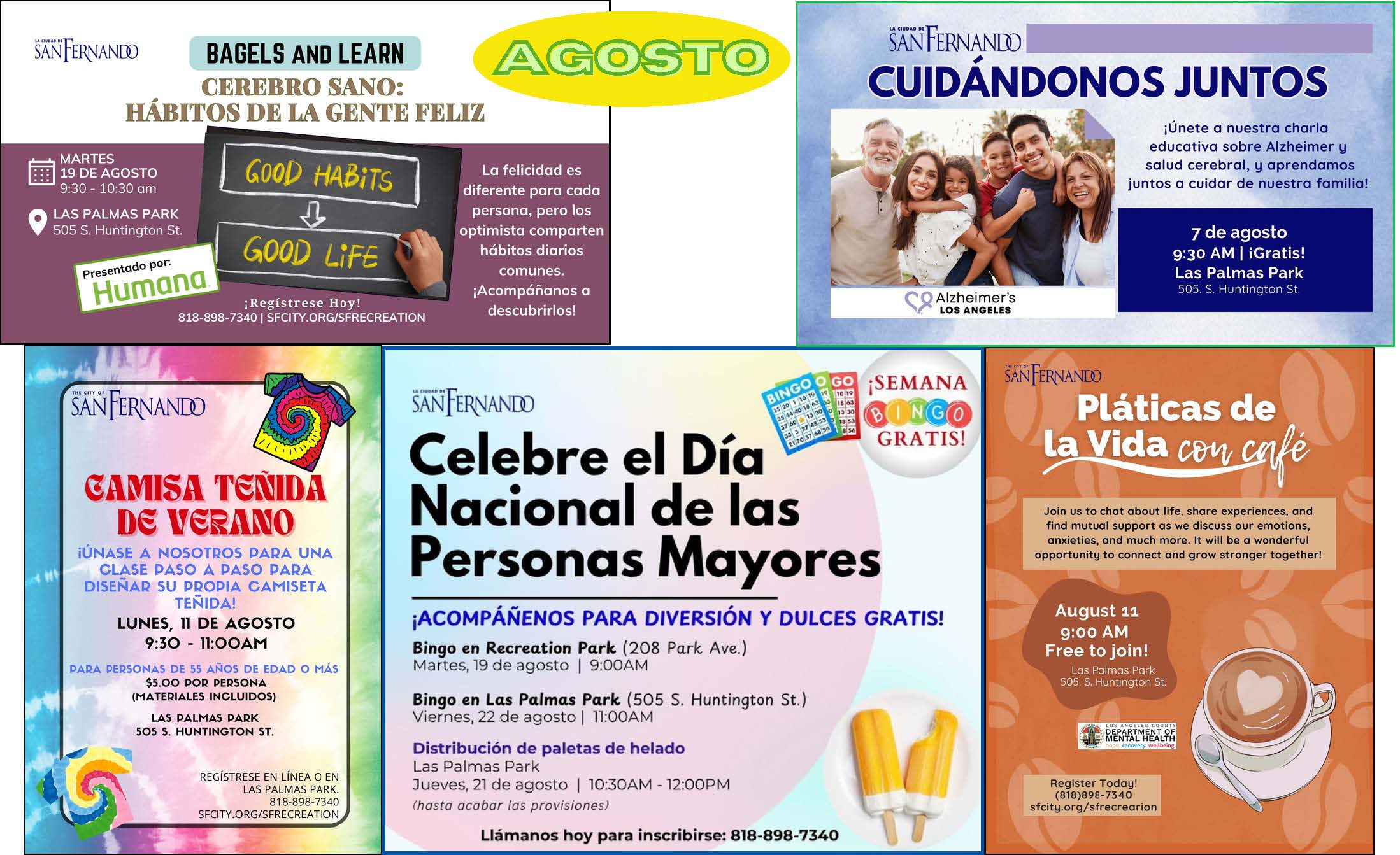 August Senior Calendar Spanish